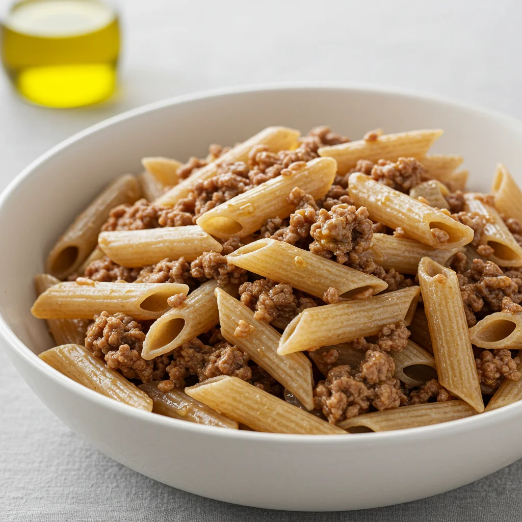 Celozrnné cestoviny s fit mletým mäsom